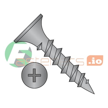 Newport Fasteners Drywall Screw, #10 x 6 in, Steel, Flat Head Phillips Drive, 500 PK 573918